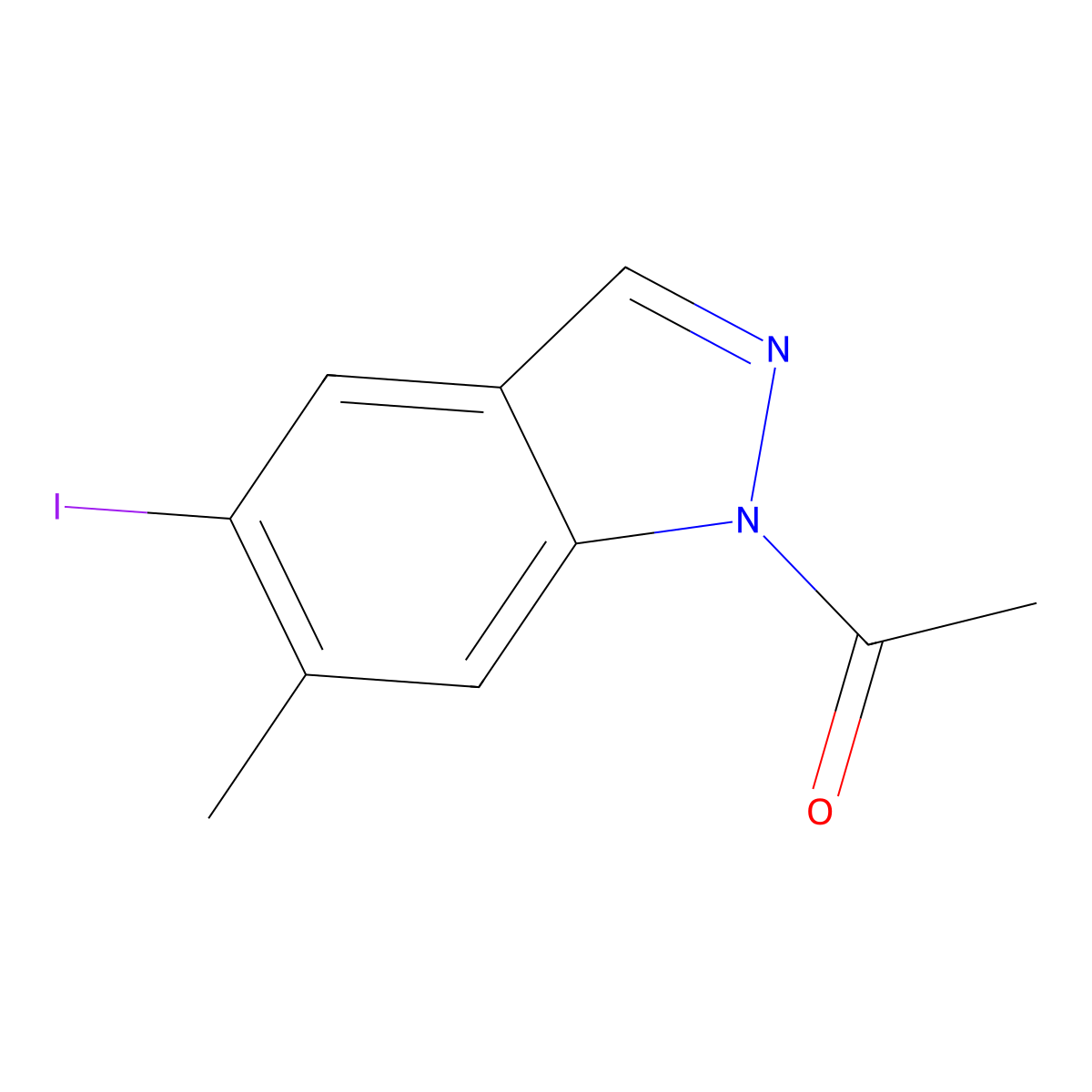 1-Acetyl-5-iodo-6-methylindazole molecular structure, CAS 1034154-17-0