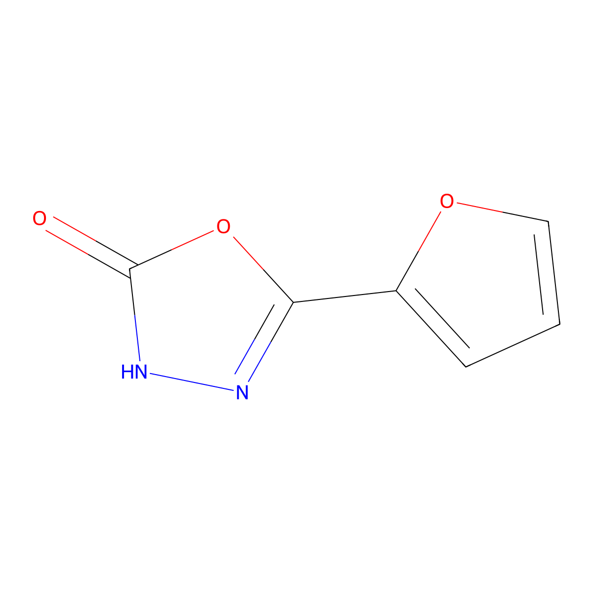 5-(Furan-2-yl)-1,3,4-oxadiazol-2(3H)-one molecular structure, CAS 103418-56-0