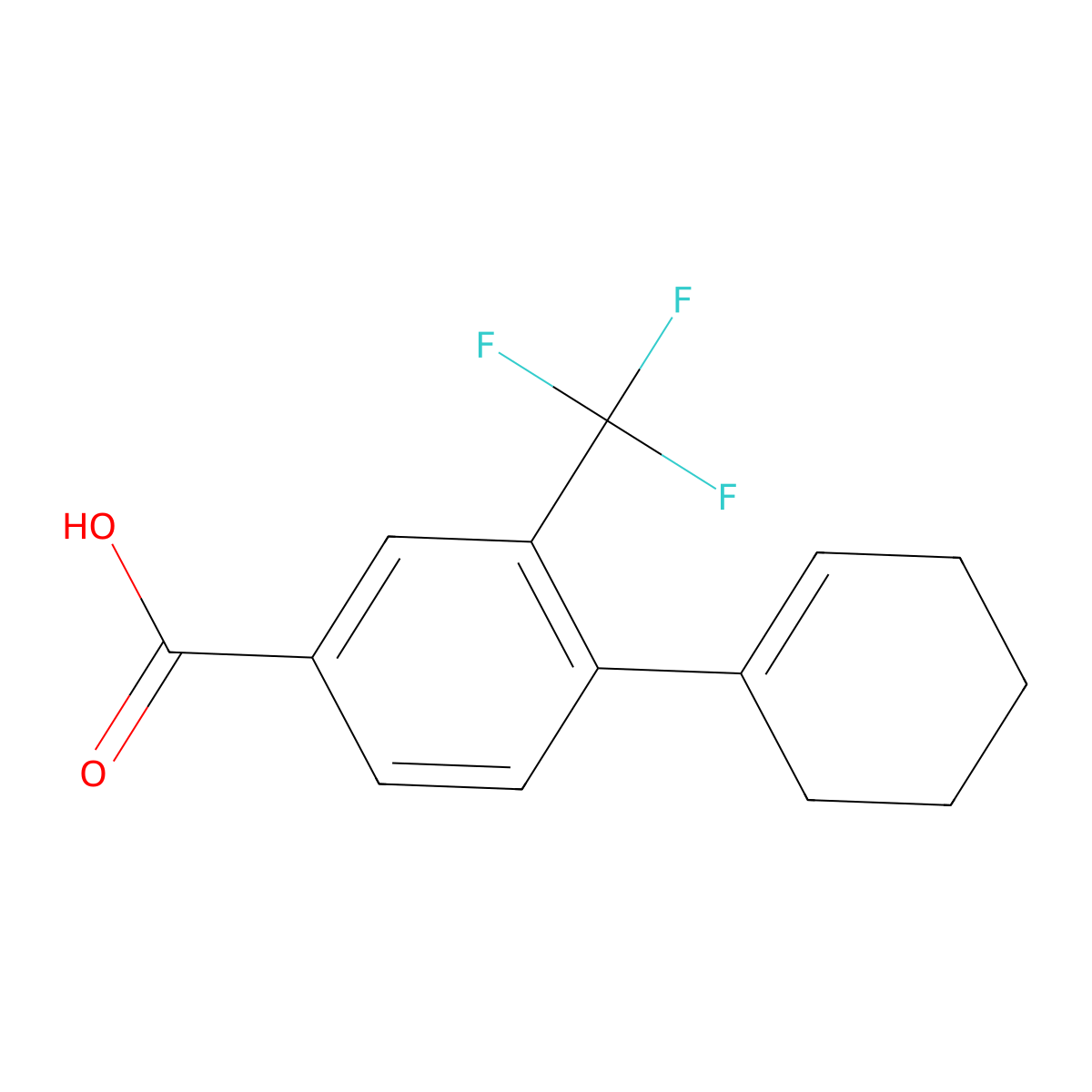 4-(Cyclohex-1-en-1-yl)-3-(trifluoromethyl)benzoic acid molecular structure, CAS 1034188-31-2