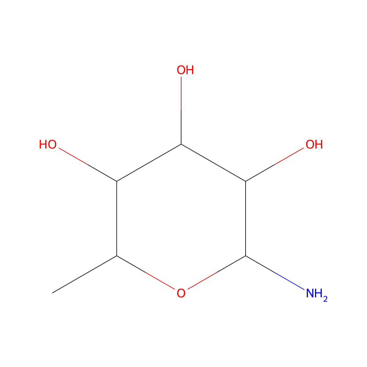2-Amino-6-methyloxane-3,4,5-triol molecular structure, CAS 103419-79-0