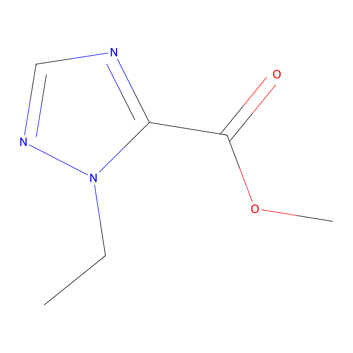 methyl 1-ethyl-1H-1,2,4-triazole-5-carboxylate molecular structure, CAS 1034197-44-8