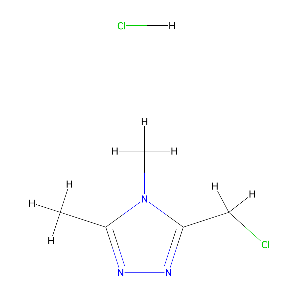 3-(chloromethyl)-4,5-dimethyl-4H-1,2,4-triazole hydrochloride molecular structure, CAS 1034197-53-9