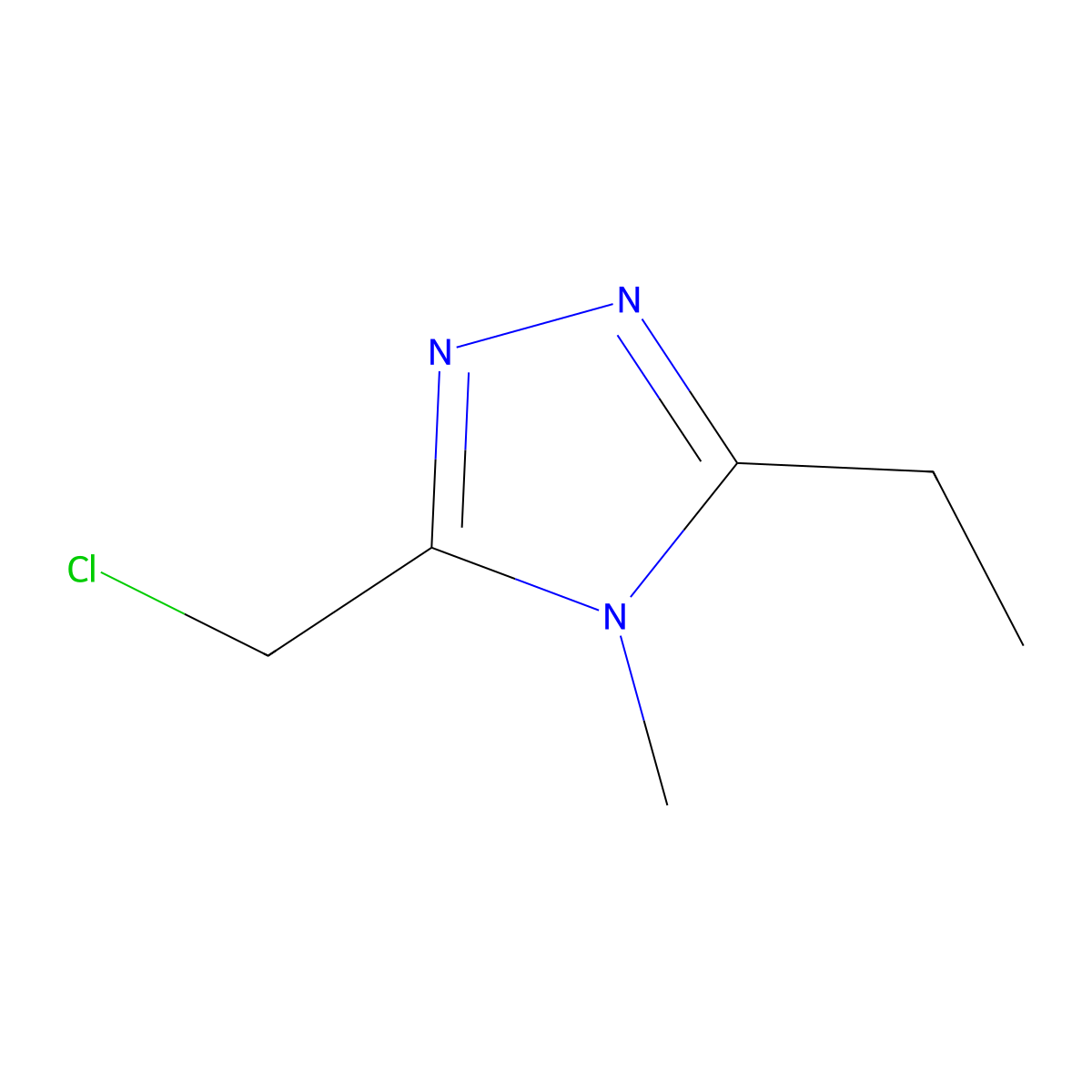 3-(chloromethyl)-5-ethyl-4-methyl-4H-1,2,4-triazole molecular structure, CAS 1034197-67-5