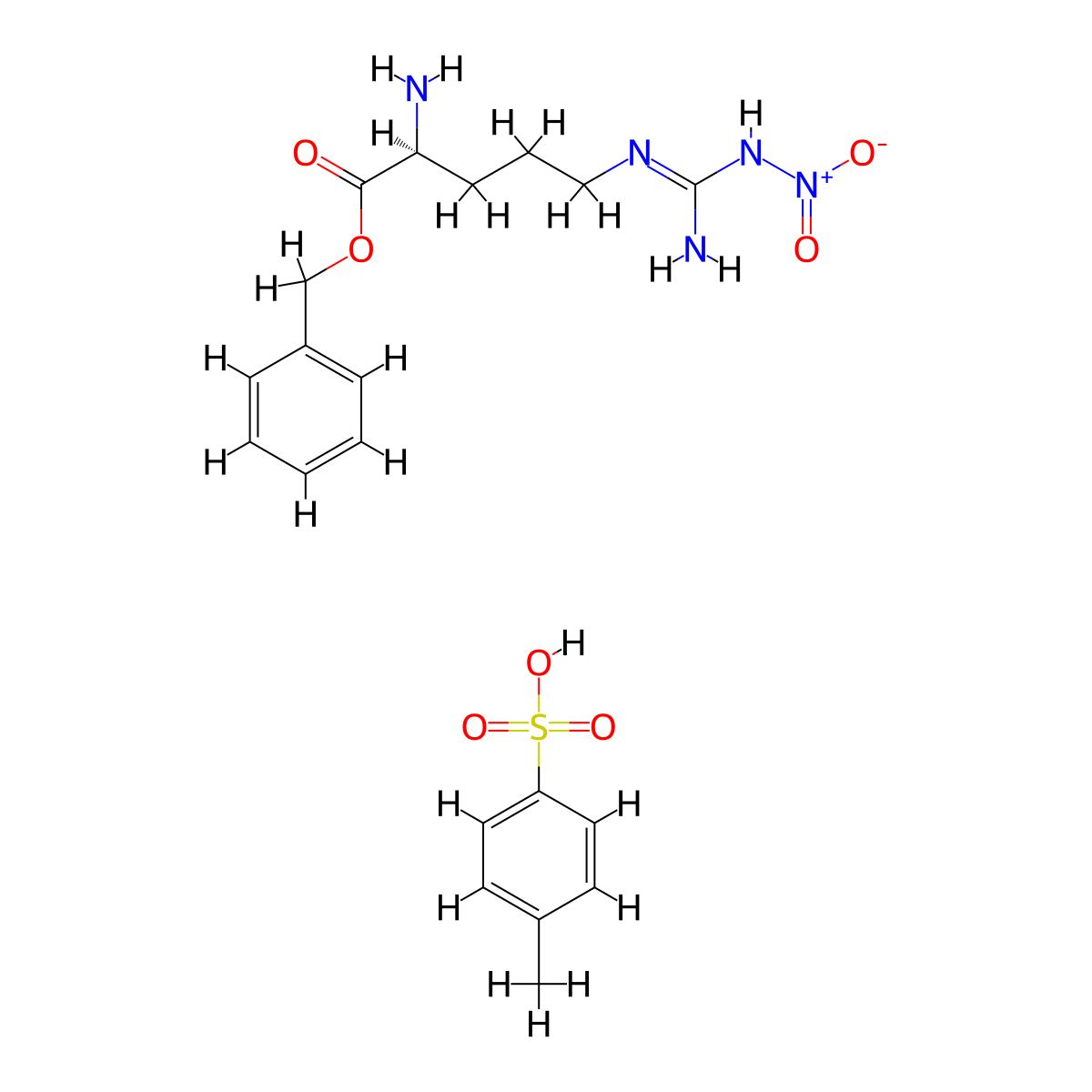 H-Arg(NO2)-obzl P-tosylate molecular structure, CAS 10342-07-1