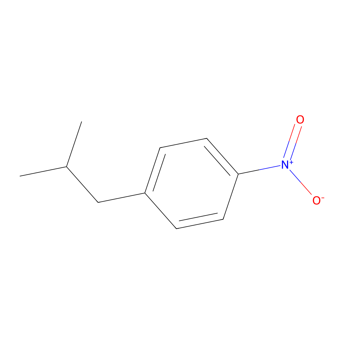 1-(2-Methylpropyl)-4-nitrobenzene molecular structure, CAS 10342-60-6