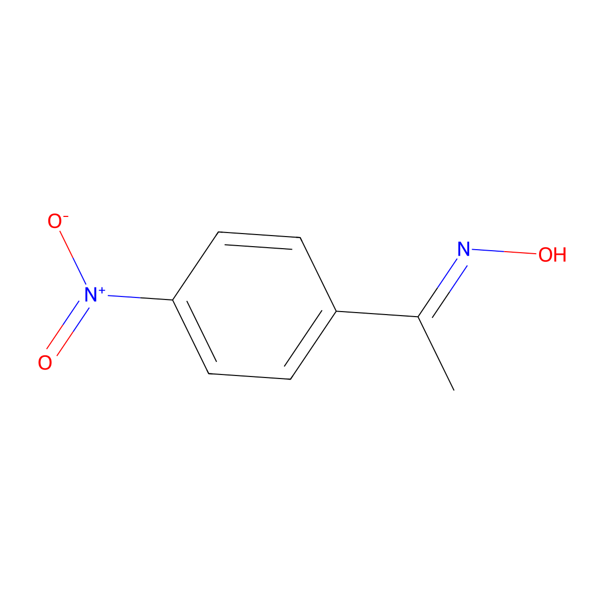 Ethanone, 1-(4-nitrophenyl)-, oxime molecular structure, CAS 10342-64-0