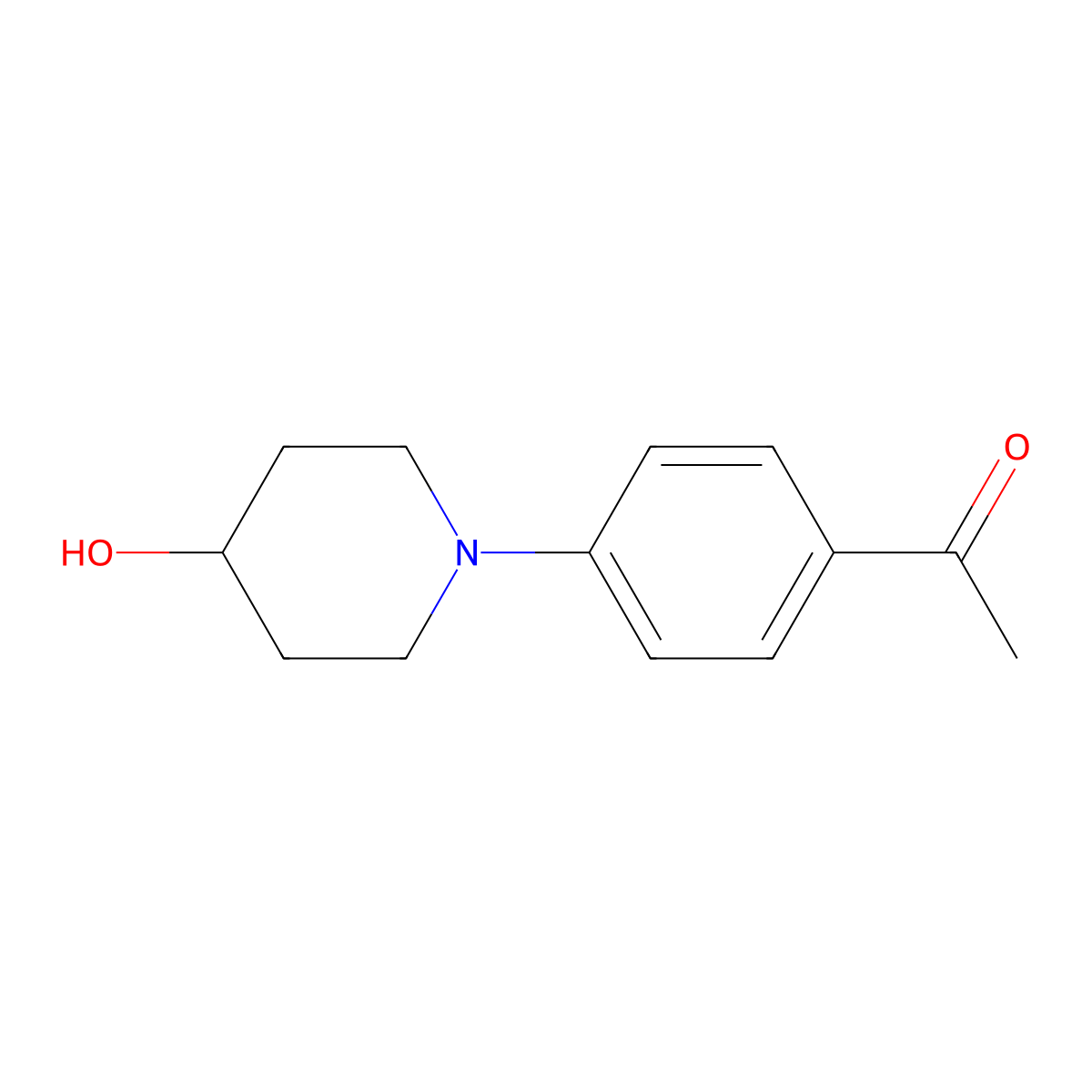 1-(4-(4-Hydroxypiperidin-1-yl)phenyl)ethan-1-one molecular structure, CAS 10342-87-7