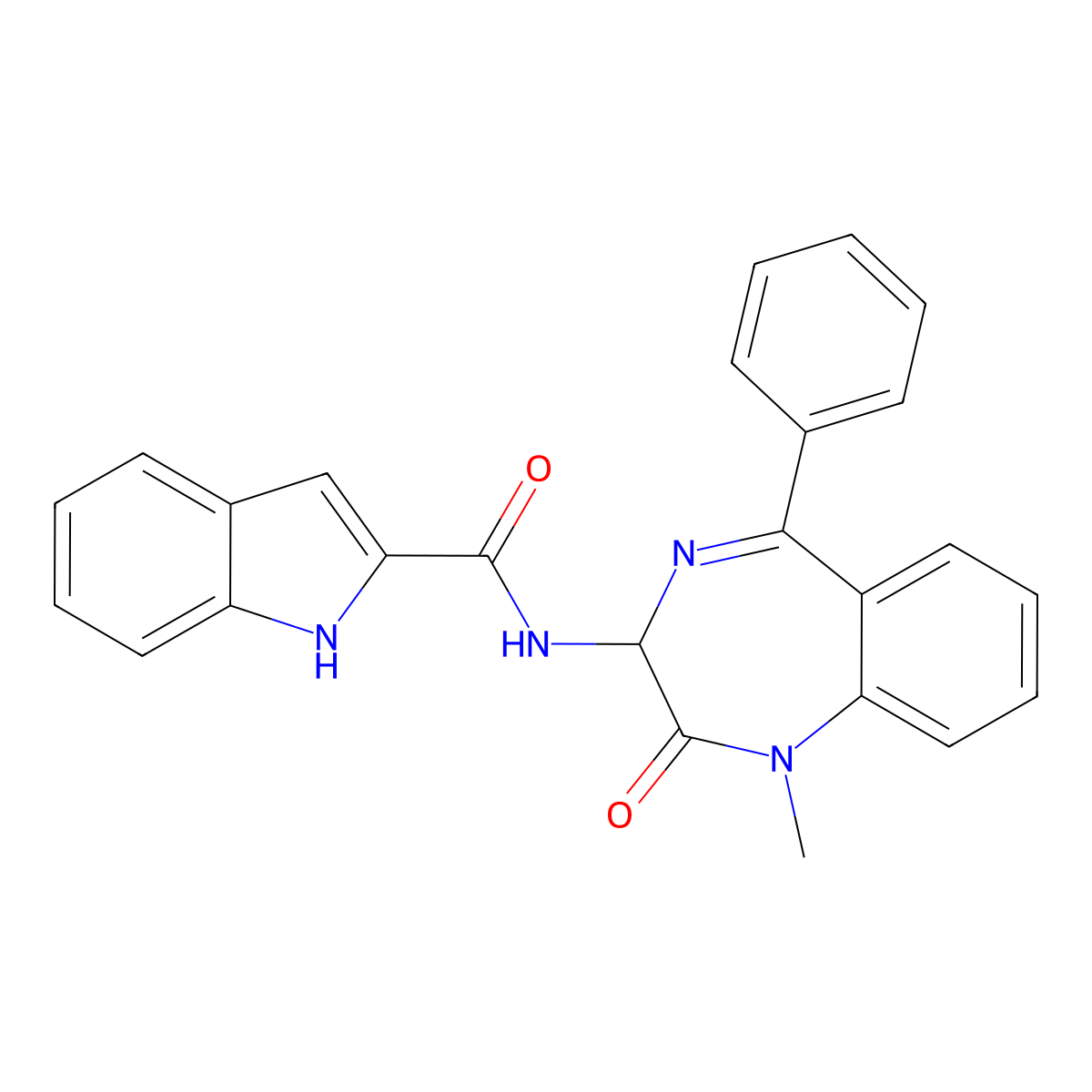 Devazepide molecular structure, CAS 103420-77-5