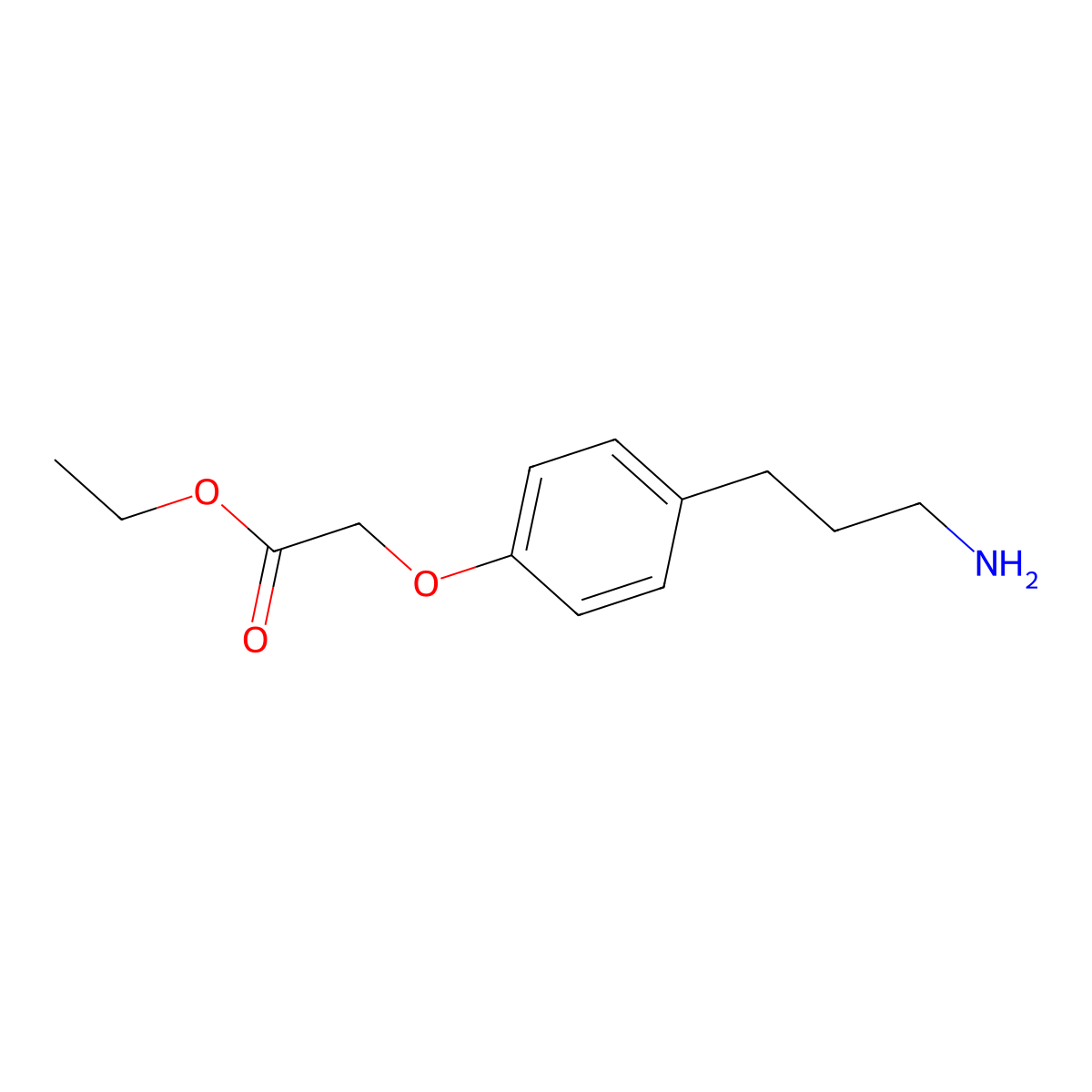 Ethyl 2-[4-(3-aminopropyl)phenoxy]acetate molecular structure, CAS 1034245-35-6