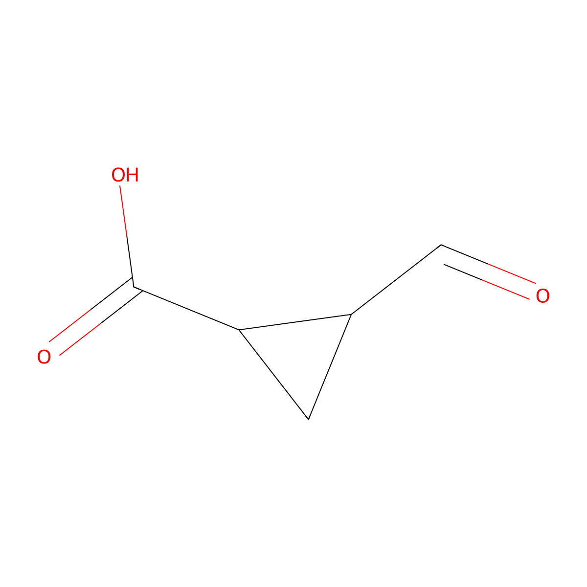 rac-(1R,2R)-2-formylcyclopropane-1-carboxylicacid,trans molecular structure, CAS 103425-18-9