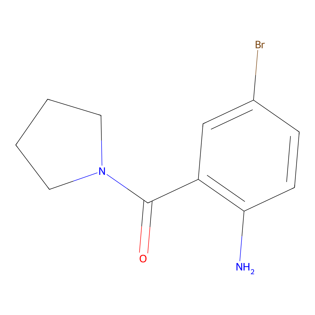 (2-Amino-5-bromophenyl)(pyrrolidin-1-yl)methanone molecular structure, CAS 1034257-19-6