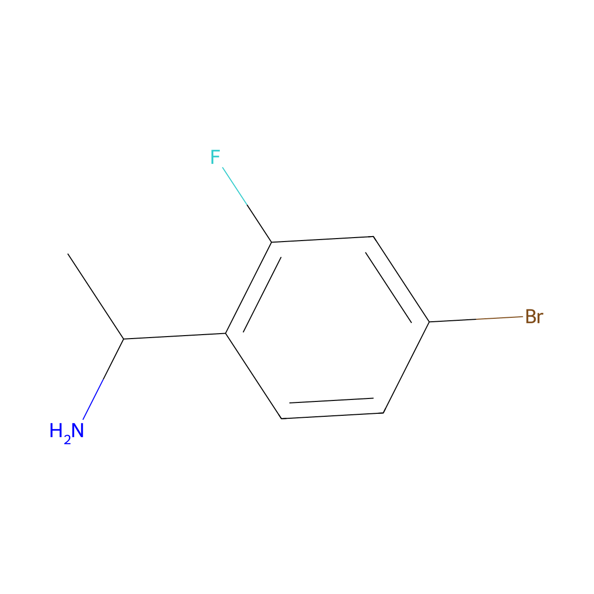 1-(4-Bromo-2-fluorophenyl)ethan-1-amine molecular structure, CAS 1034266-14-2