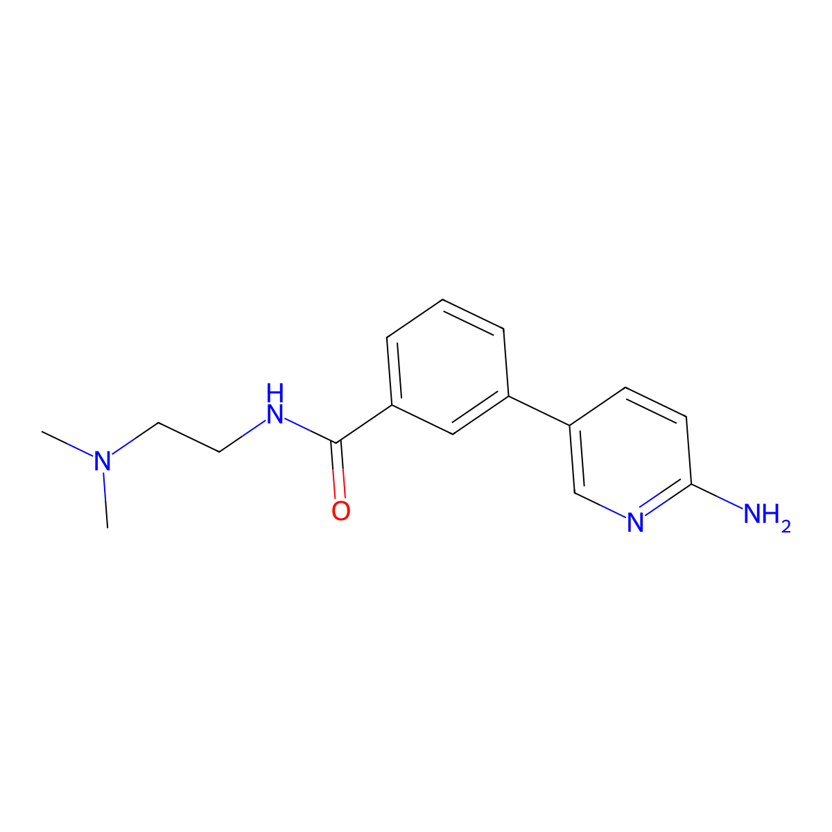 3-(6-aminopyridin-3-yl)-N-(2-(dimethylamino)ethyl)benzamide molecular structure, CAS 1034296-87-1