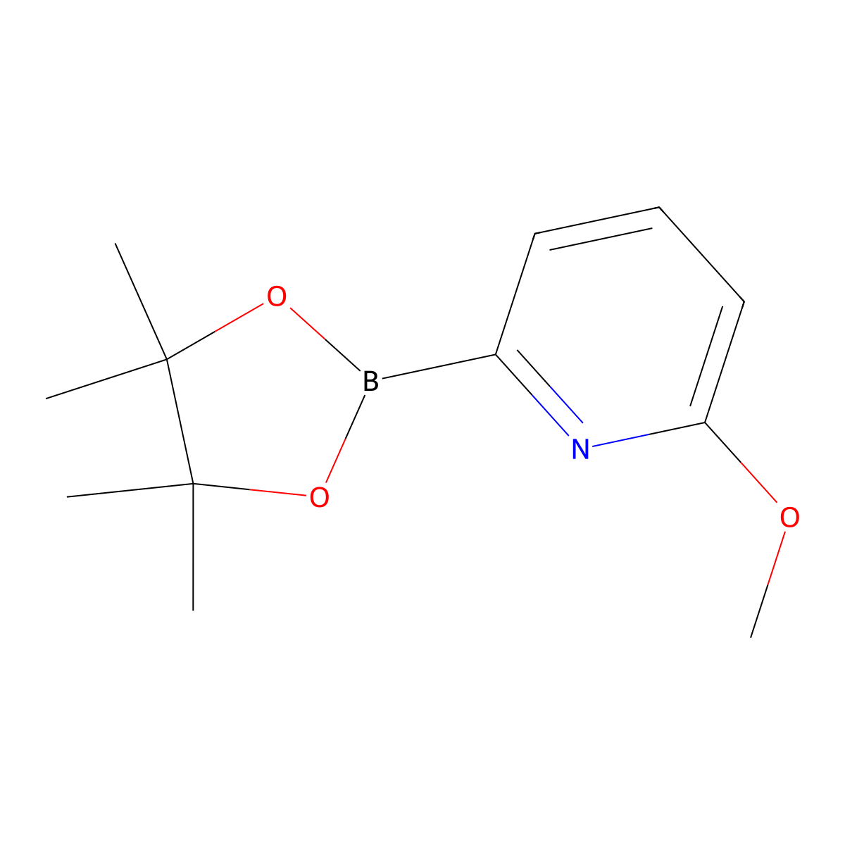 2-Methoxy-6-(tetramethyl-1,3,2-dioxaborolan-2-yl)pyridine molecular structure, CAS 1034297-69-2