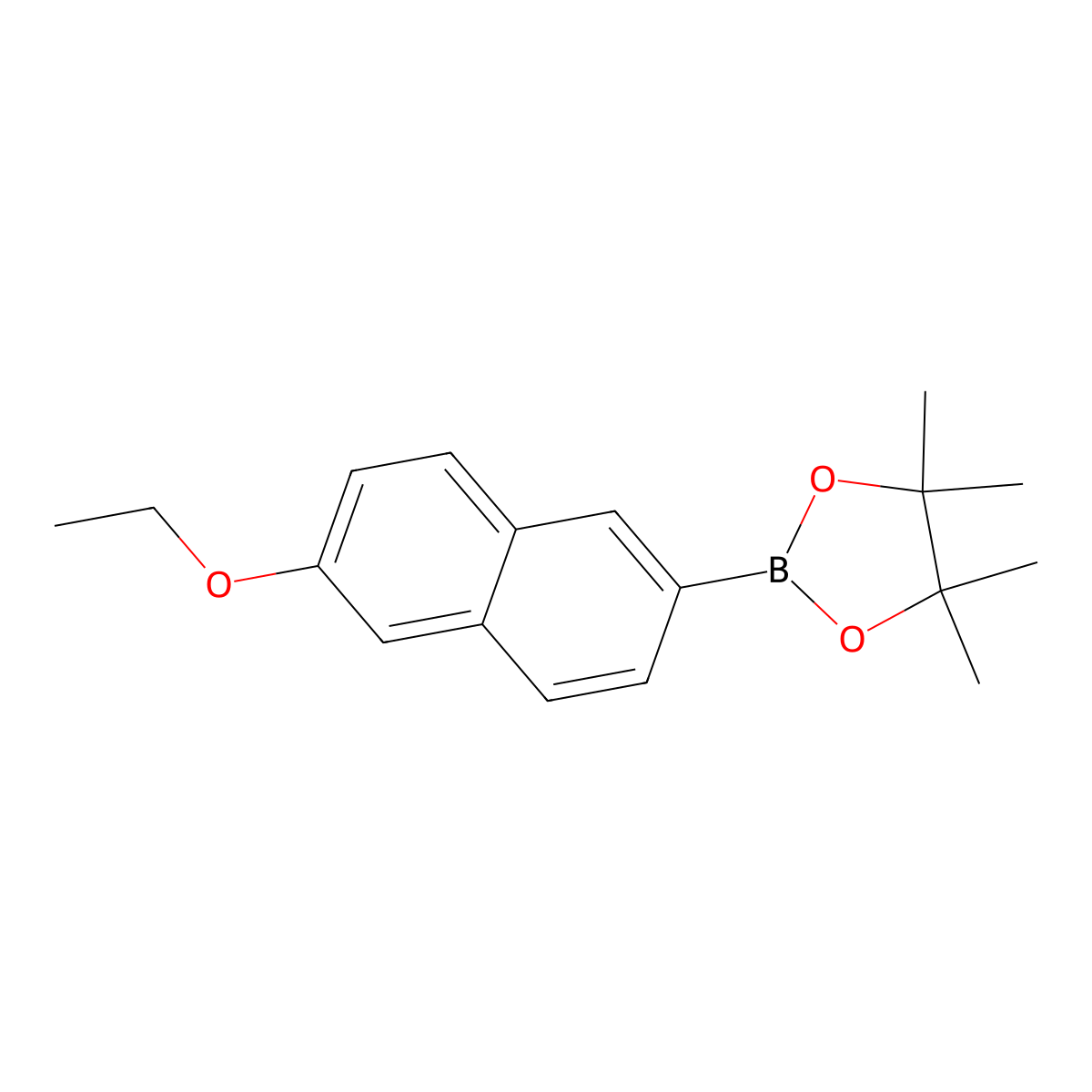 2-(6-Ethoxy-2-naphthalenyl)-4,4,5,5-tetramethyl-1,3,2-dioxaborolane molecular structure, CAS 1034297-72-7