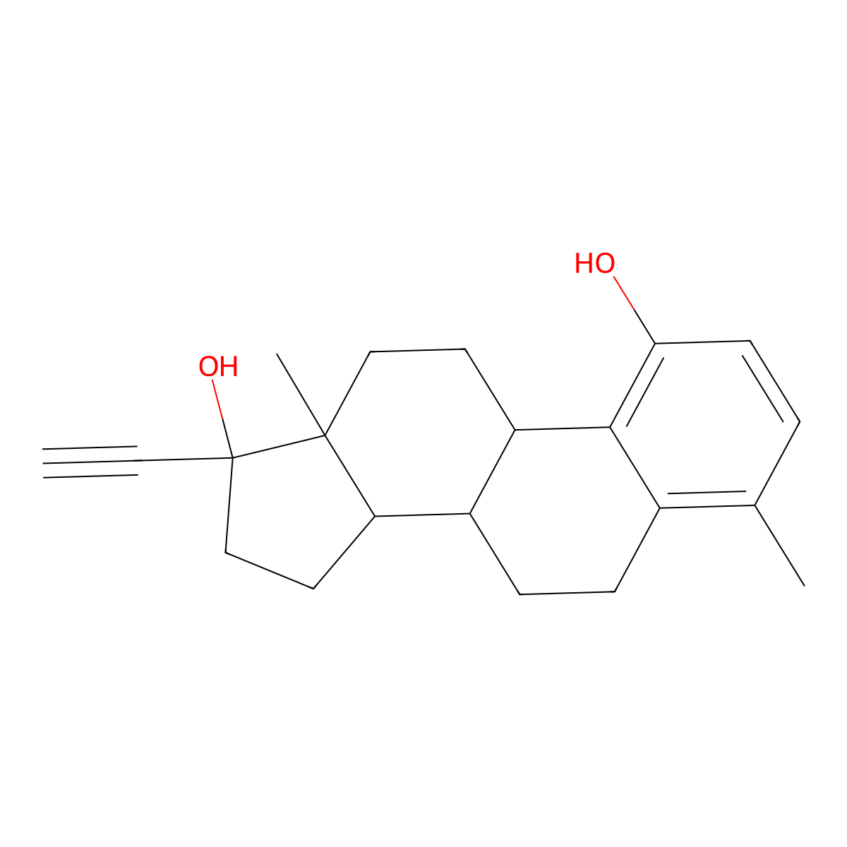 (8S,9S,13S,14S,17R)-17-ethynyl-4,13-dimethyl-7,8,9,11,12,14,15,16-octahydro-6H-cyclopenta[a]phenanthrene-1,17-diol molecular structure, CAS 1034298-00-4