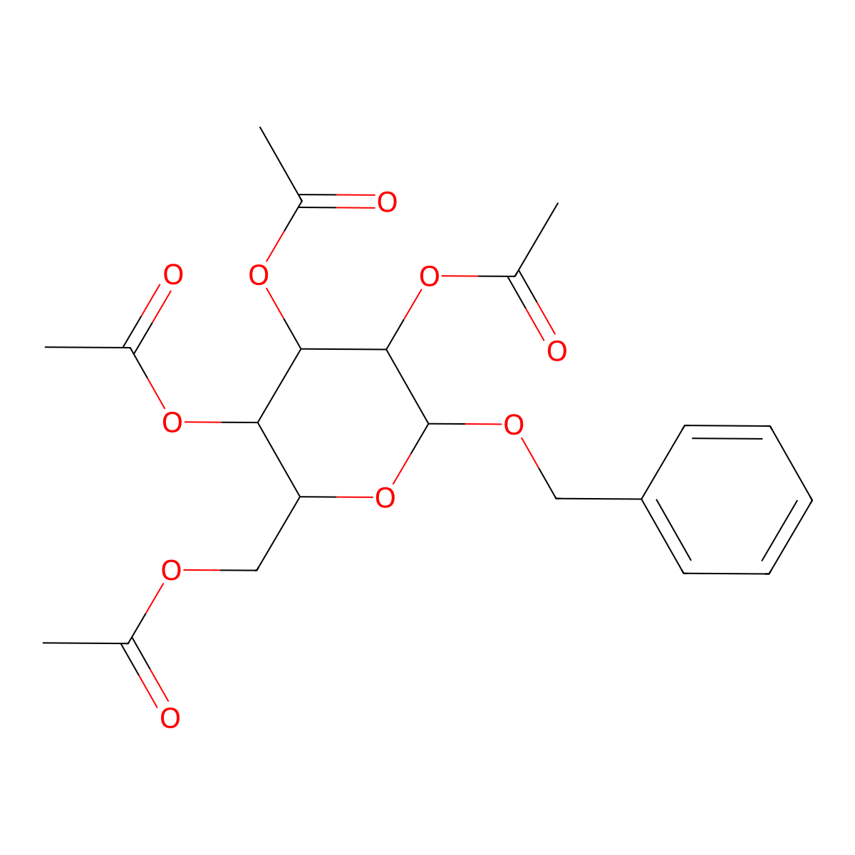 Benzyl 2,3,4,6-Tetra-O-acetyl-beta-D-Glucopyranoside molecular structure, CAS 10343-13-2