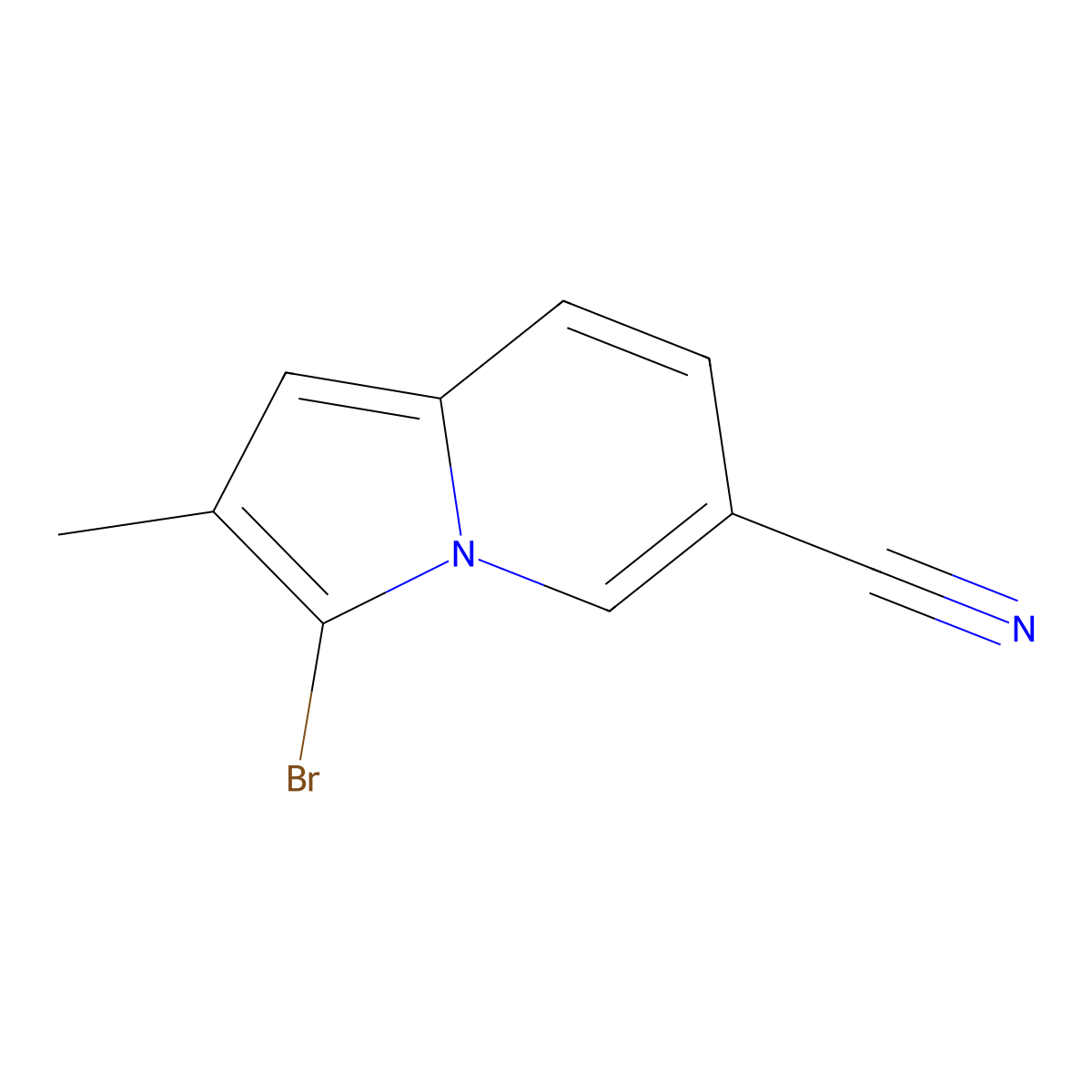 3-Bromo-2-methylindolizine-6-carbonitrile molecular structure, CAS 1034309-54-0