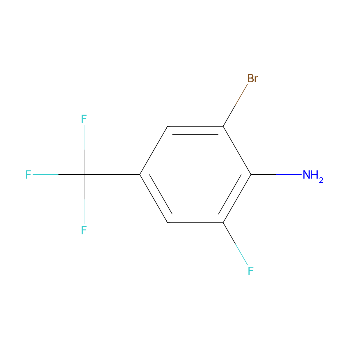 2-Bromo-6-fluoro-4-(trifluoromethyl)aniline molecular structure, CAS 1034325-63-7