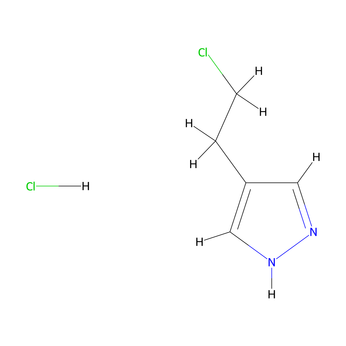 4-(2-chloroethyl)-1H-pyrazole hydrochloride molecular structure, CAS 103433-17-6