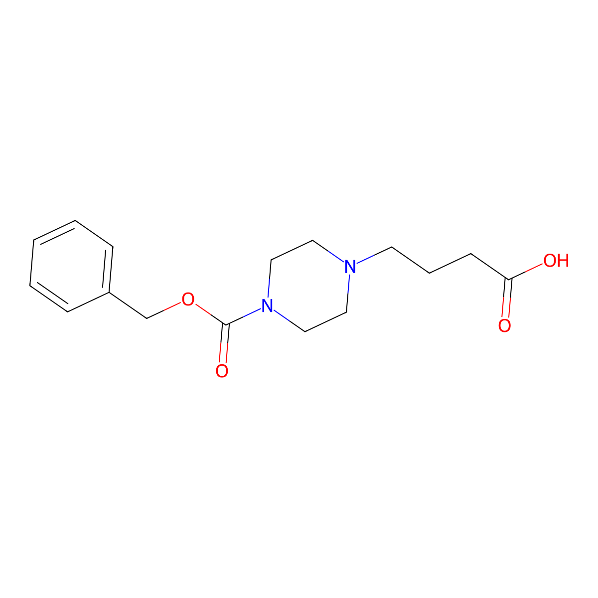 4-{4-[(Benzyloxy)carbonyl]piperazin-1-yl}butanoic acid molecular structure, CAS 103433-38-1