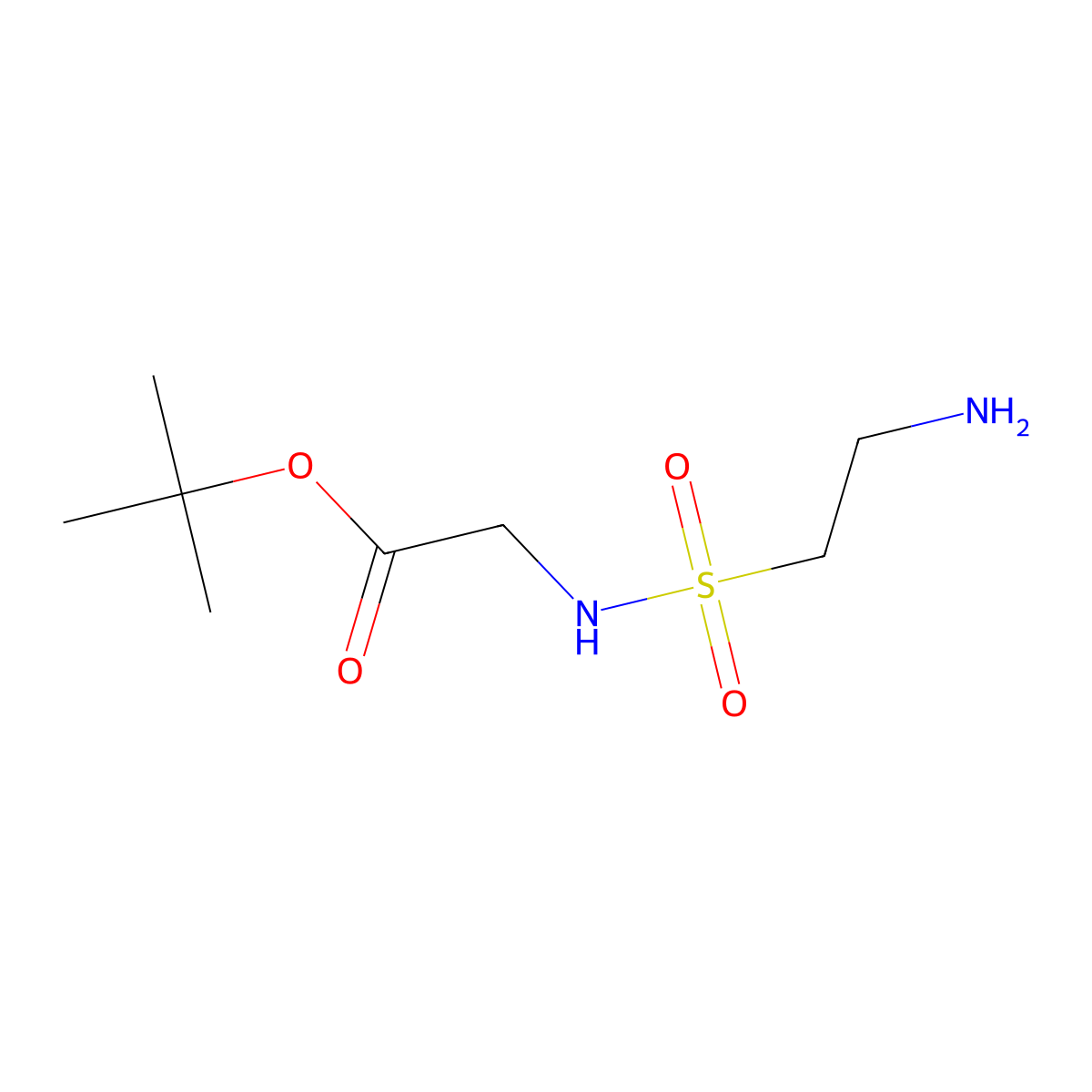 Tert-butyl 2-(2-aminoethanesulfonamido)acetate molecular structure, CAS 1034341-72-4
