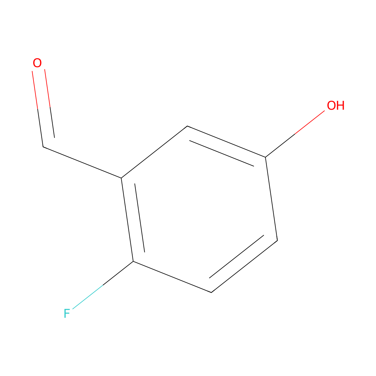 2-Fluoro-5-hydroxybenzaldehyde molecular structure, CAS 103438-84-2