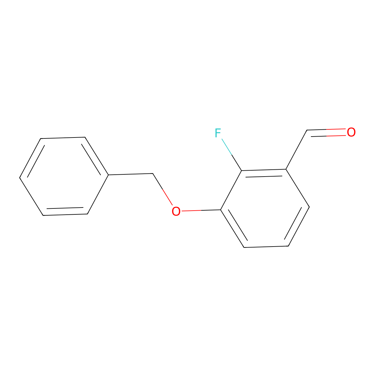 Benzaldehyde, 2-fluoro-3-(phenylmethoxy)- molecular structure, CAS 103438-90-0