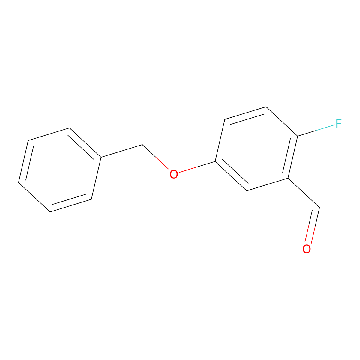 Benzaldehyde, 2-fluoro-5-(phenylmethoxy)- molecular structure, CAS 103438-92-2