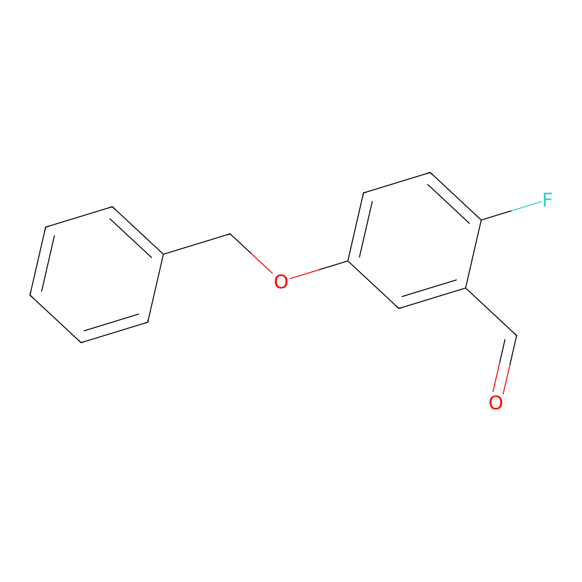 Benzaldehyde, 2-fluoro-5-(phenylmethoxy)- molecular structure, CAS 103438-92-2