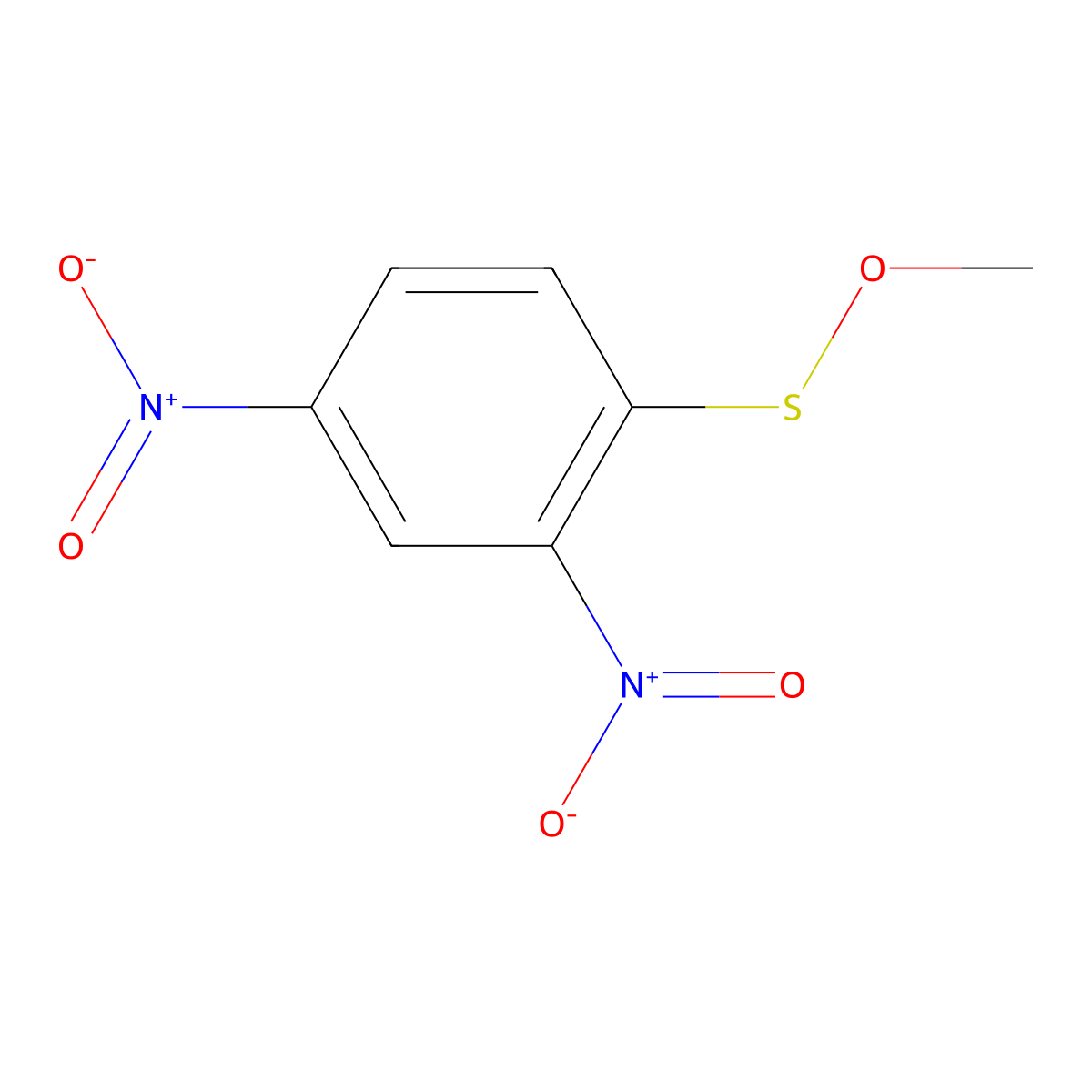 1-Methoxysulfanyl-2,4-dinitrobenzene molecular structure, CAS 10344-04-4