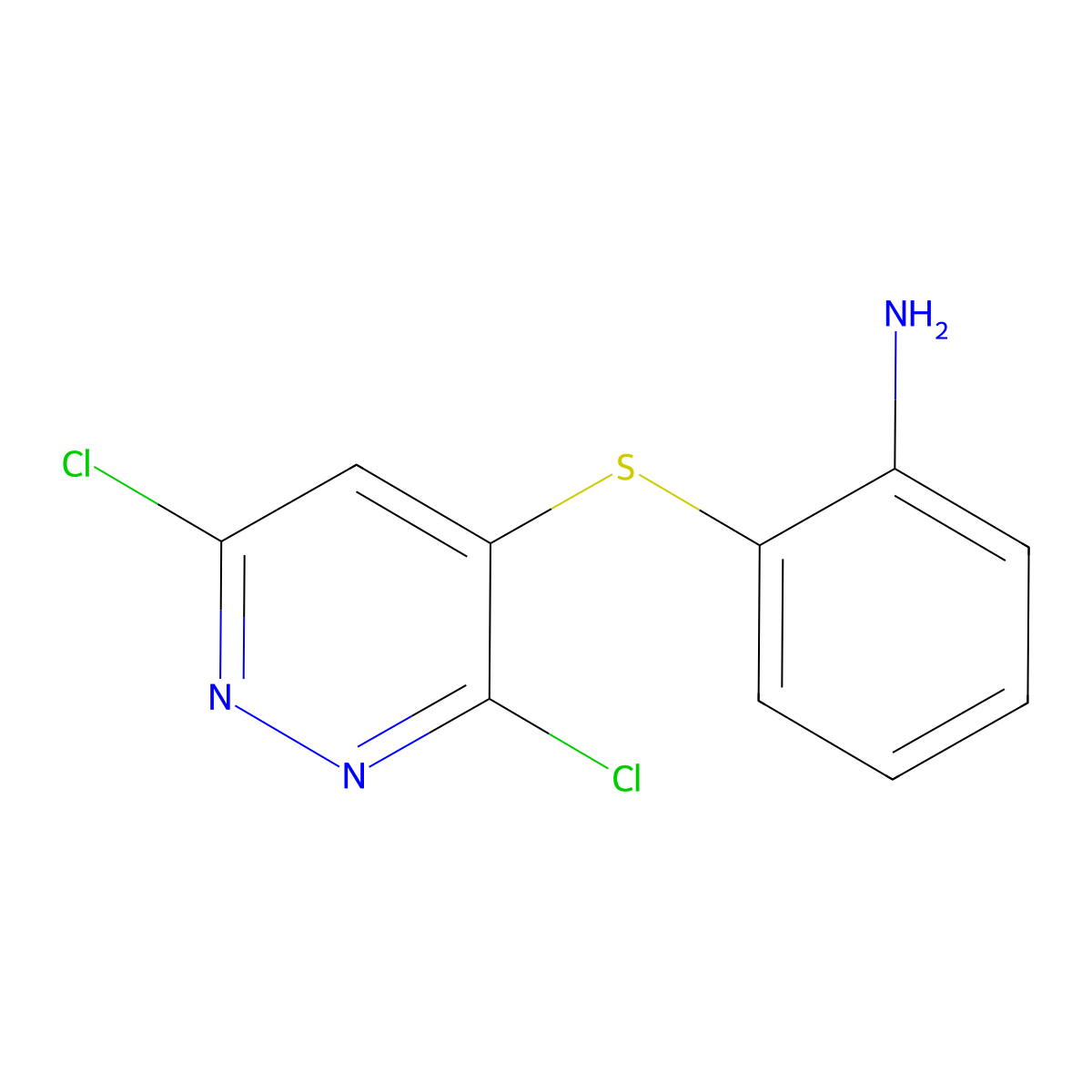 2-(3,6-Dichloropyridazin-4-yl)sulfanylaniline molecular structure, CAS 10344-41-9