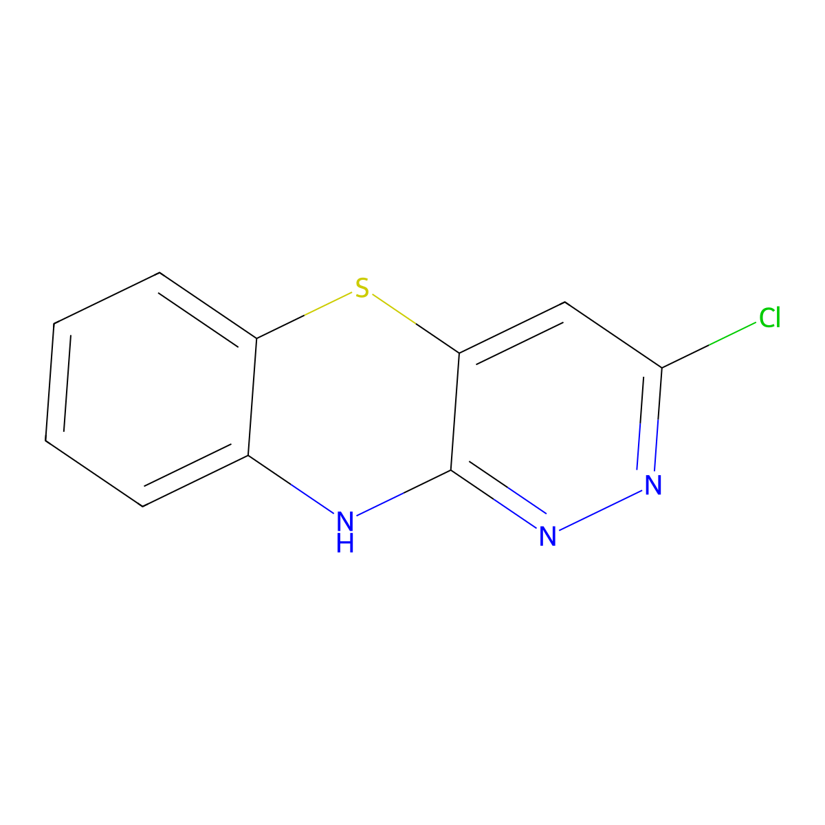3-chloro-10H-pyridazino[4,3-b][1,4]benzothiazine molecular structure, CAS 10344-45-3
