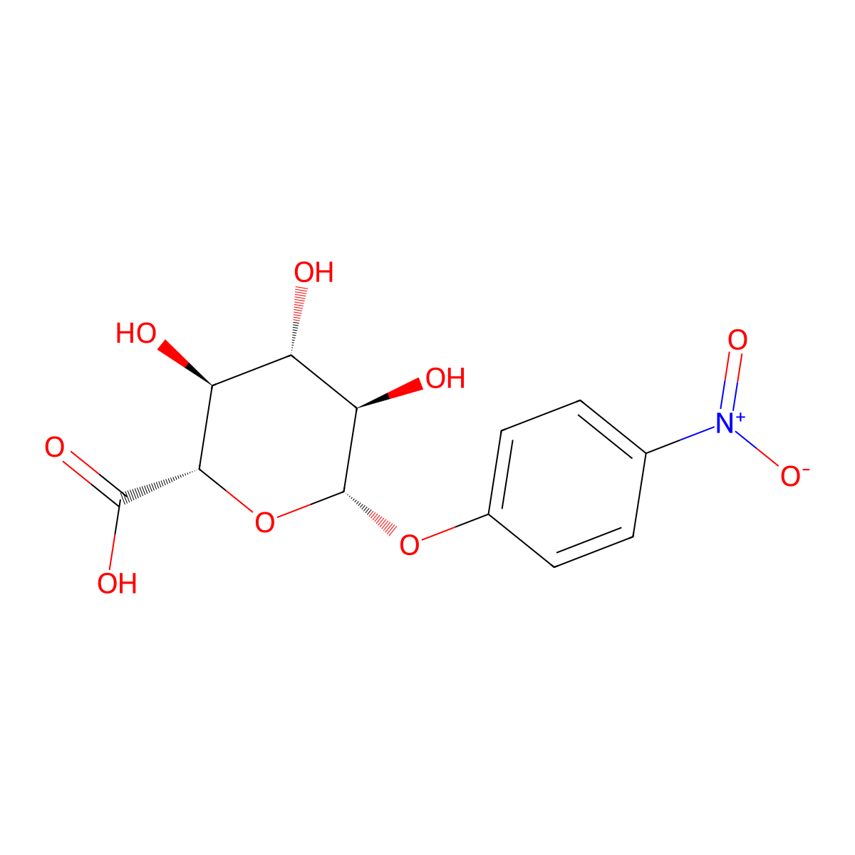 p-Nitrophenyl beta-D-glucuronide molecular structure, CAS 10344-94-2