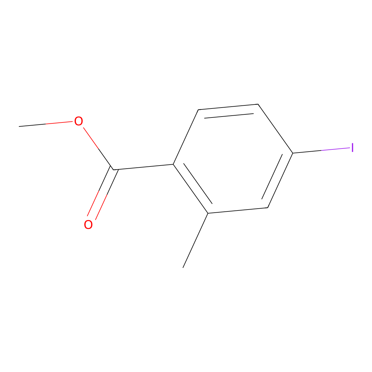 Benzoic acid, 4-iodo-2-methyl-, methyl ester molecular structure, CAS 103440-53-5