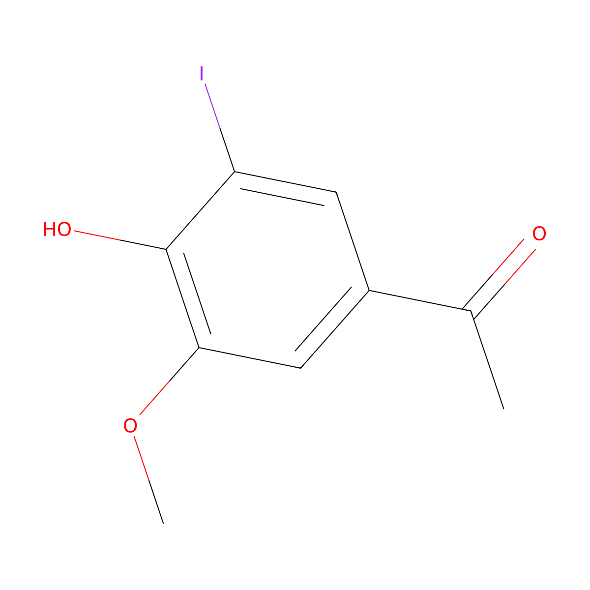 1-(4-Hydroxy-3-iodo-5-methoxyphenyl)ethan-1-one molecular structure, CAS 103440-59-1