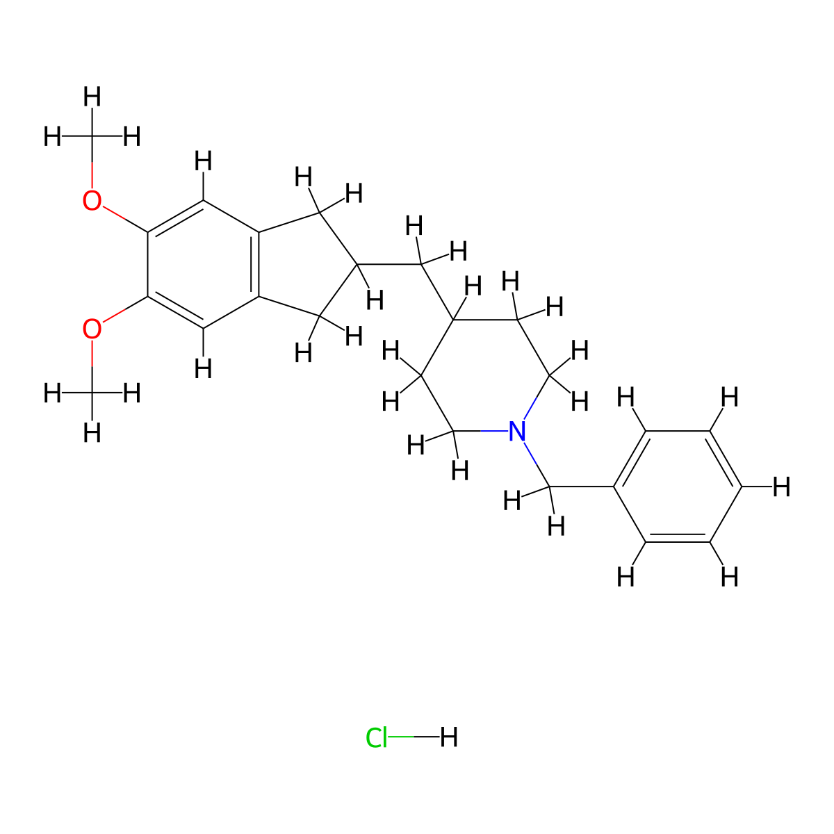 Deoxy Donepezil Hydrochloride molecular structure, CAS 1034439-57-0