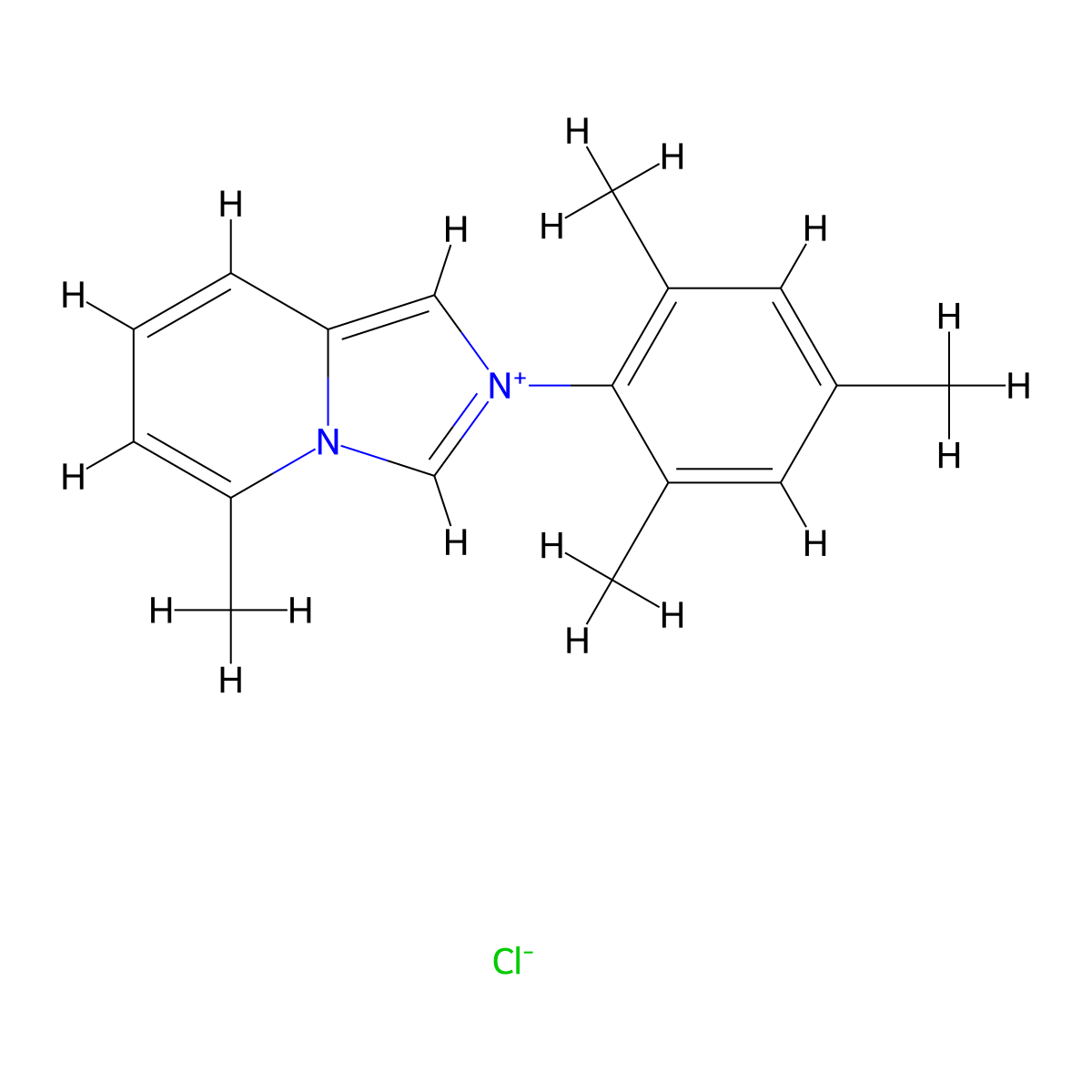 2-Mesityl-5-methyl-2H-imidazo[1,5-a]pyridin-4-ium chloride molecular structure, CAS 1034449-18-7