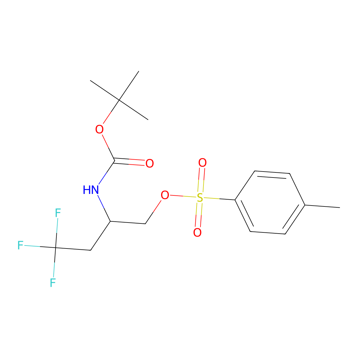 tert-butyl N-(4,4,4-trifluoro-1-{[(4-methylbenzene)sulfonyl]oxy}butan-2-yl)carbamate molecular structure, CAS 1034455-69-0