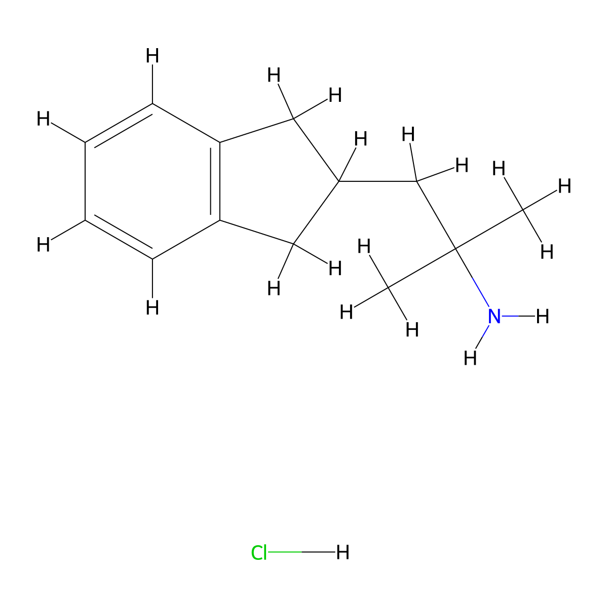 1-(2,3-Dihydro-1H-inden-2-yl)-2-methylpropan-2-amine hydrochloride molecular structure, CAS 1034457-07-2
