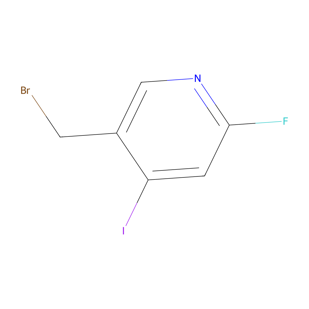 5-(Bromomethyl)-2-fluoro-4-iodopyridine molecular structure, CAS 1034466-98-2