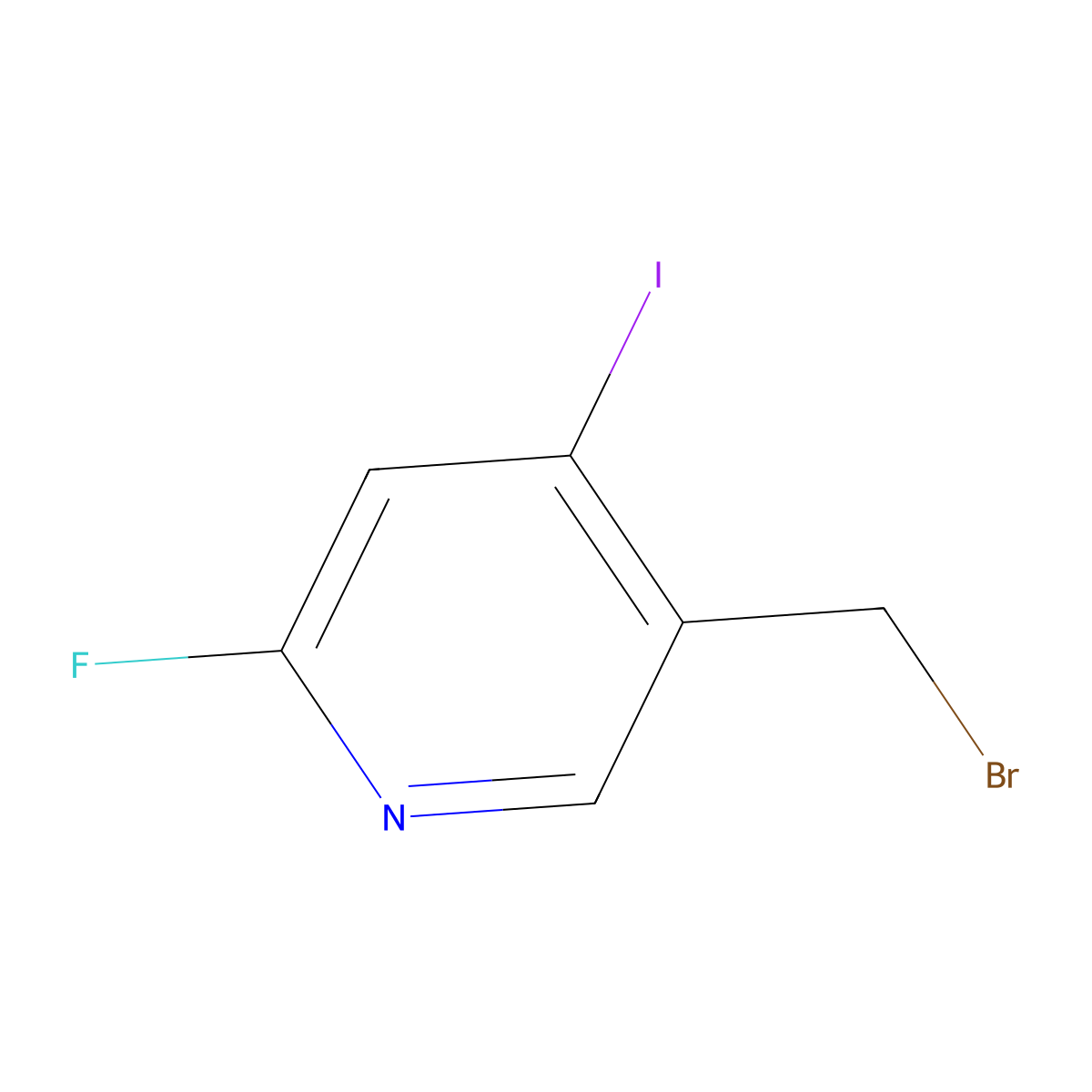 5-(Bromomethyl)-2-fluoro-4-iodopyridine molecular structure, CAS 1034466-98-2