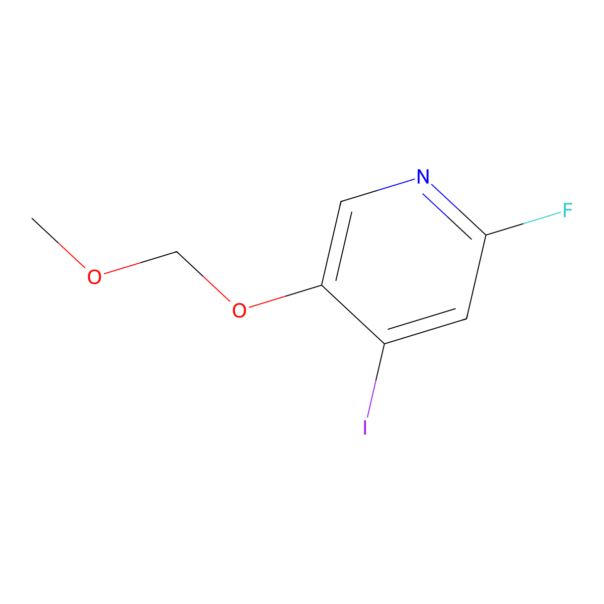 2-Fluoro-4-iodo-5-(methoxymethoxy)pyridine molecular structure, CAS 1034467-27-0