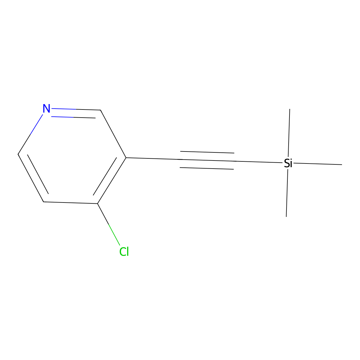 4-Chloro-3-((trimethylsilyl)ethynyl)pyridine molecular structure, CAS 1034467-33-8