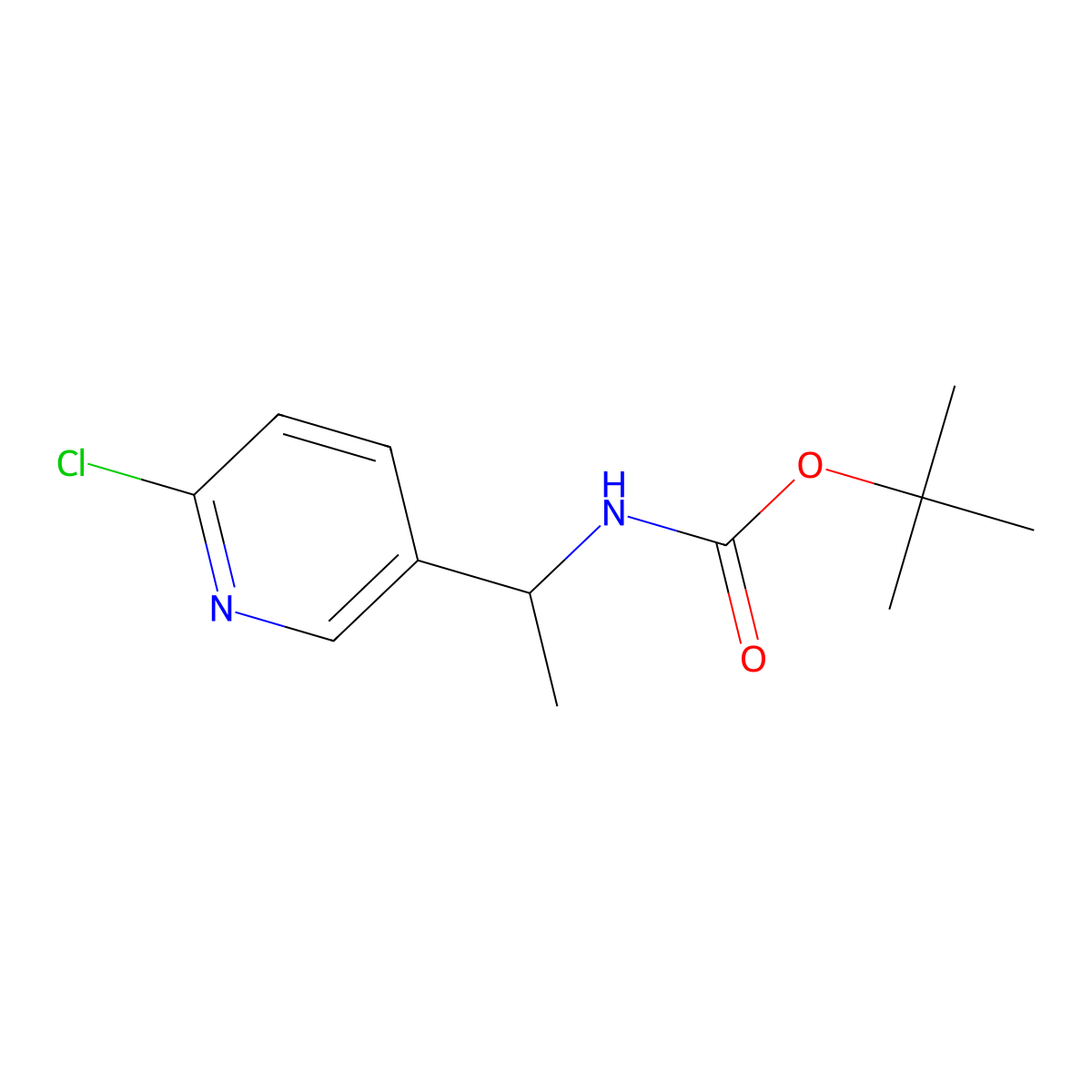 tert-butyl N-[1-(6-chloropyridin-3-yl)ethyl]carbamate molecular structure, CAS 1034467-64-5