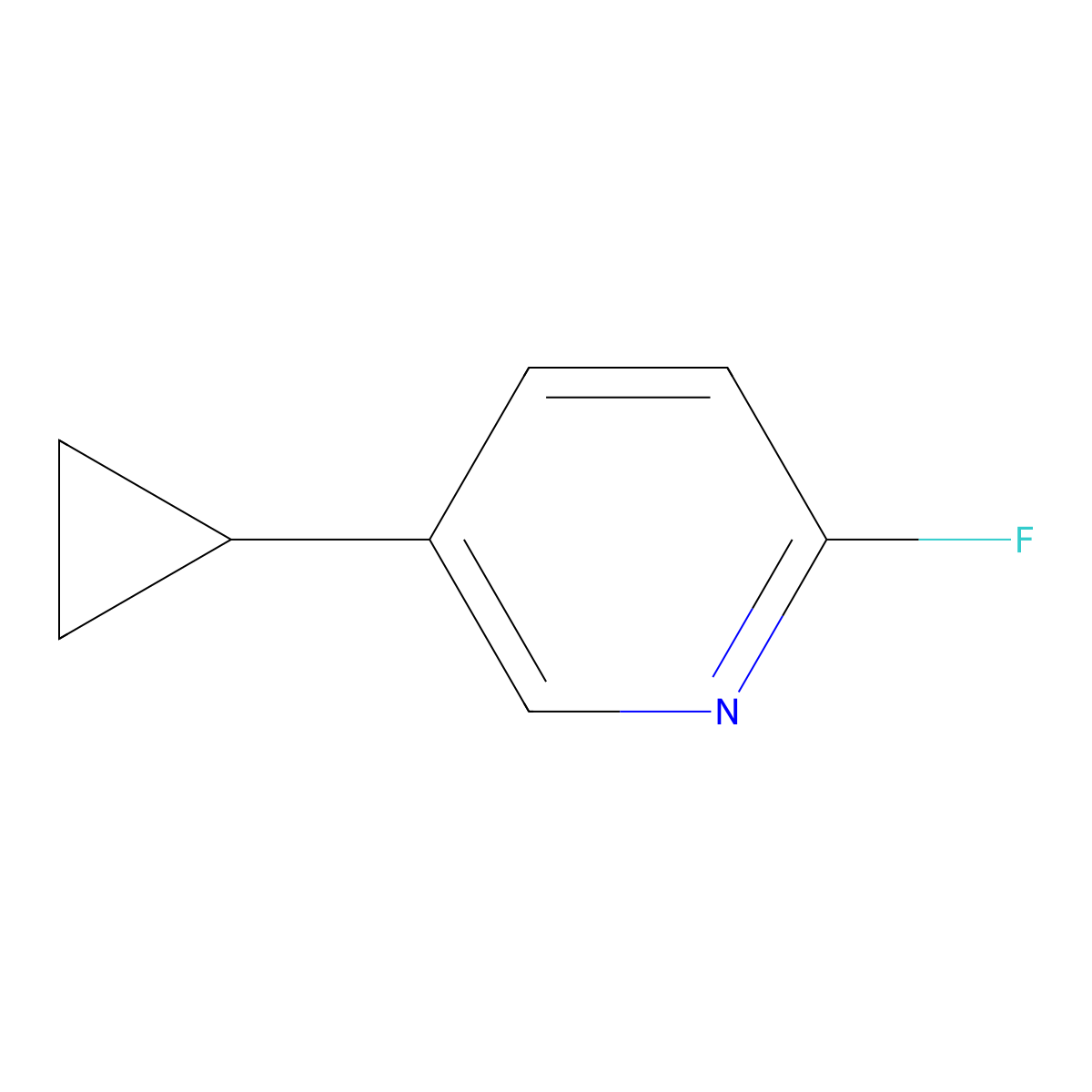 5-Cyclopropyl-2-fluoropyridine molecular structure, CAS 1034467-80-5