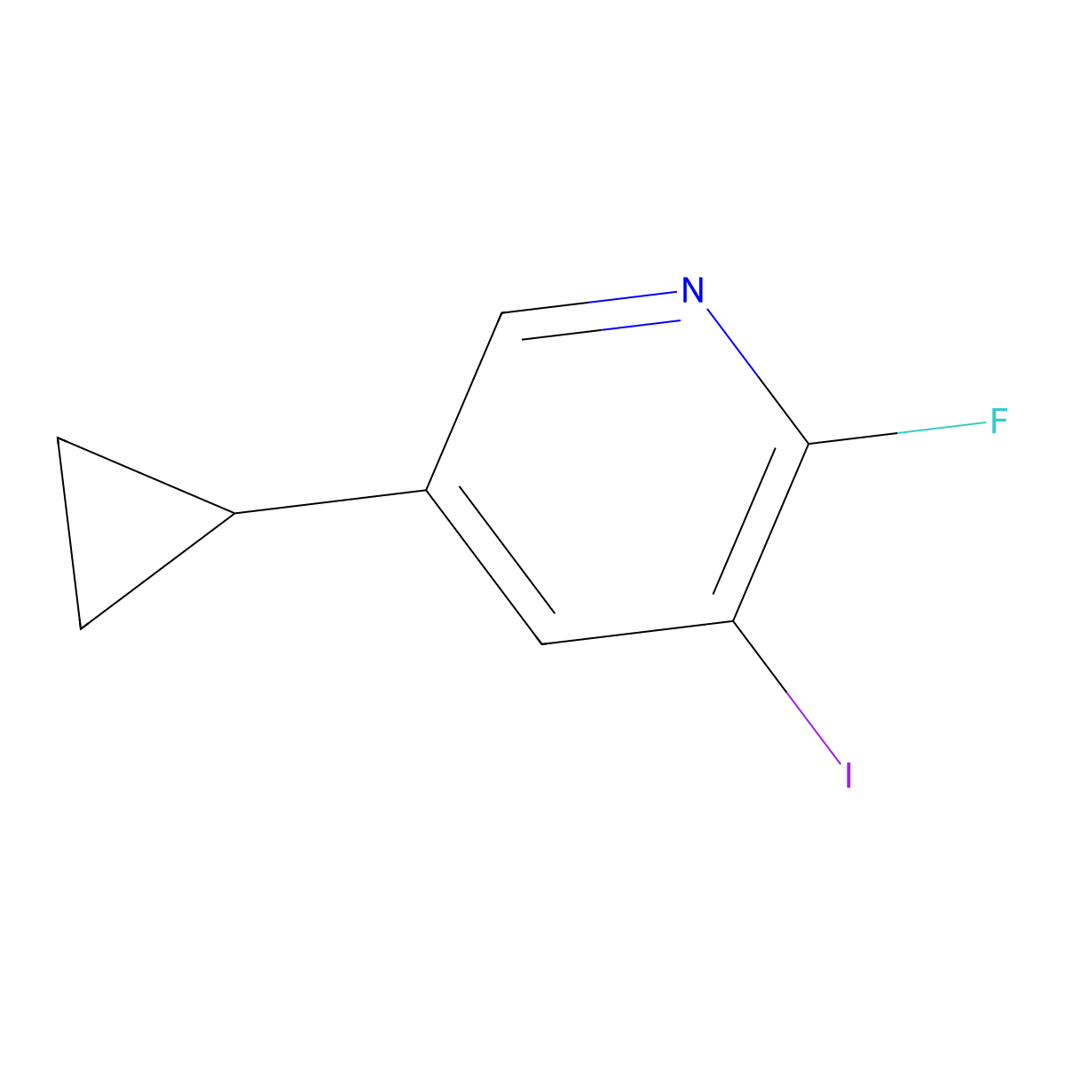 5-Cyclopropyl-2-fluoro-3-iodopyridine molecular structure, CAS 1034467-82-7