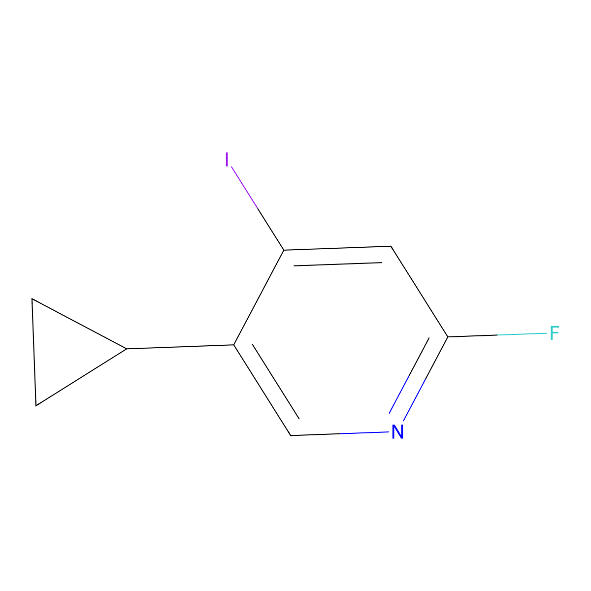 5-Cyclopropyl-2-fluoro-4-iodopyridine molecular structure, CAS 1034467-84-9