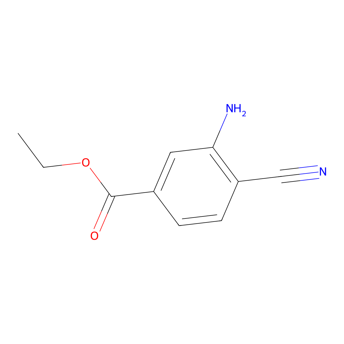 Ethyl 3-amino-4-cyanobenzoate molecular structure, CAS 1034470-00-2