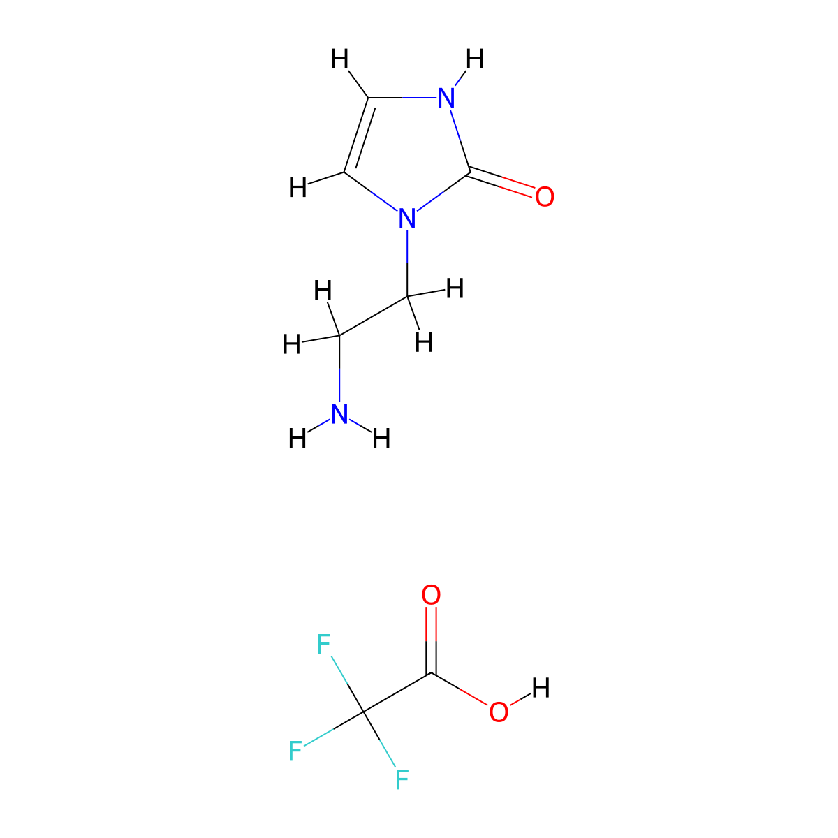 1-(2-aminoethyl)-2,3-dihydro-1H-imidazol-2-one; trifluoroacetic acid molecular structure, CAS 1034470-42-2